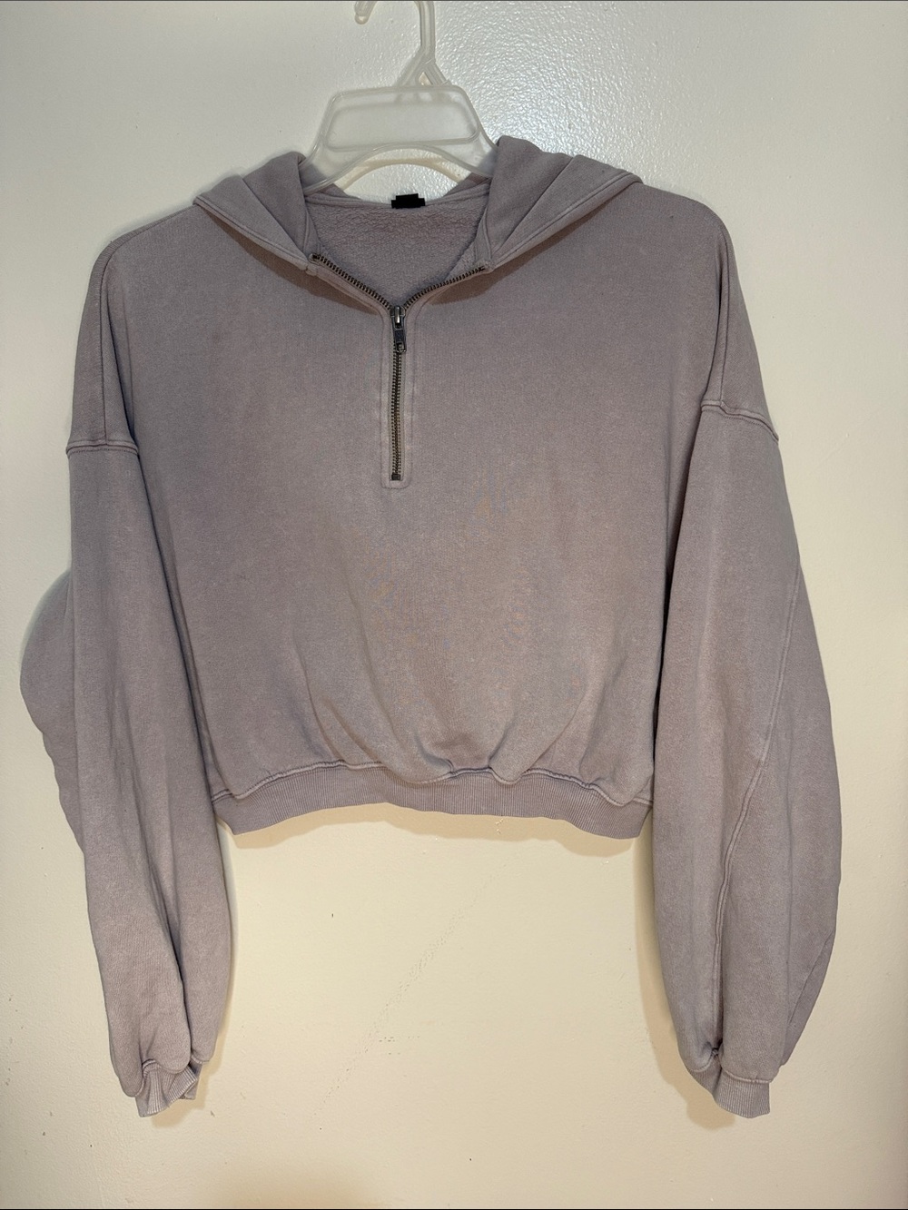 Title: Wild Fable Cropped Quarter Zip Hoodie XS Dusty Gray
